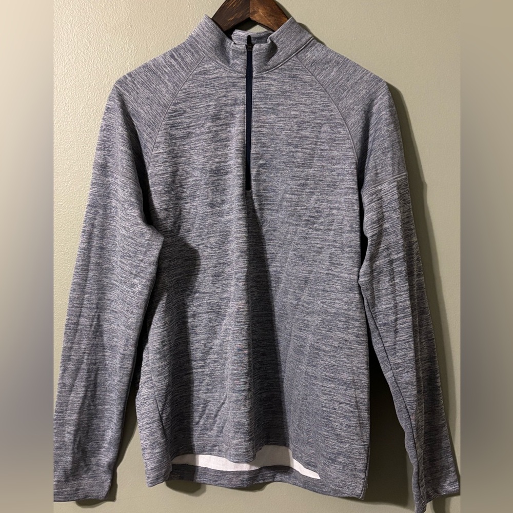 Men's Heathered Gray Zip-Up Sweater